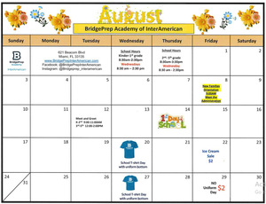 ✨August 2025 Activity Calendar ✨ ✨Welcome back Bulldogs!✨
